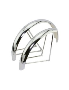 24 Classic Adjustable Balloon Fender Set Chrome.